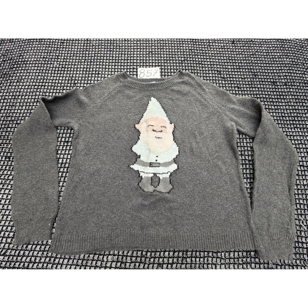 Bethany Mota Sweater Womens Medium Gray Gnome Sequin Knit Pullover
